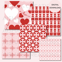 Load image into Gallery viewer, Valentine Vol.1  Seamless Digital Paper Pack
