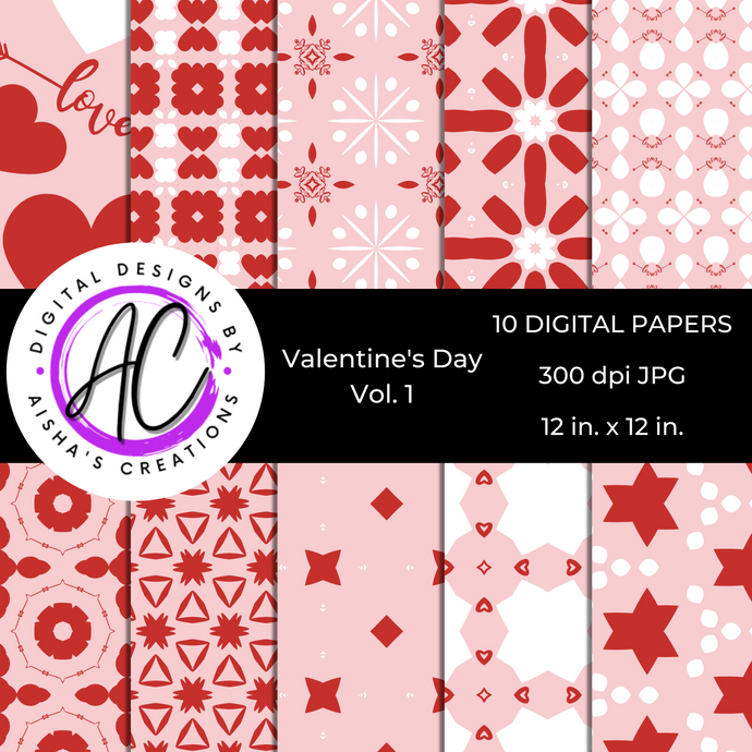 Valentine Vol.1  Seamless Digital Paper Pack