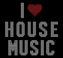 Load image into Gallery viewer, &quot;I Love House Music&quot; Rhinestone Hoodie
